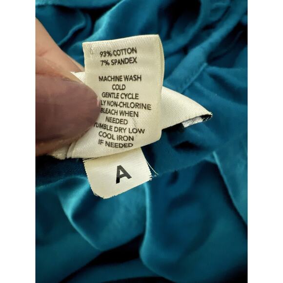 Y2K 90s Babydoll Milkmaid Top Teal Empire Waist Retro Loft Women’s Medium - Picture 7 of 7